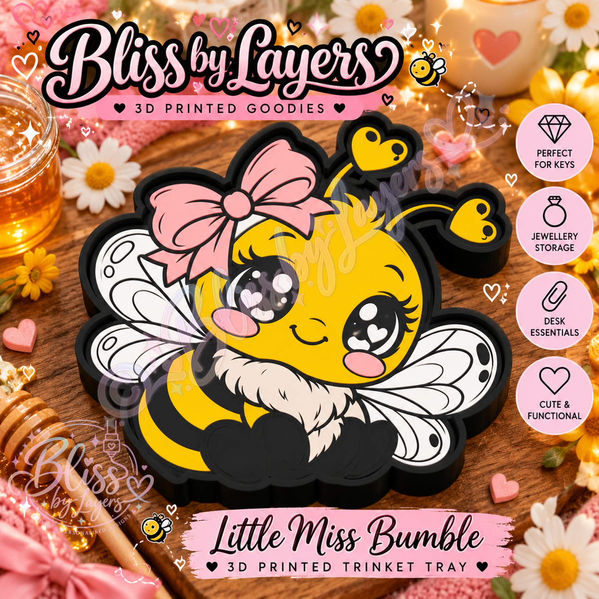 Little Miss Bumble – Cute Bee 3D Printed Trinket Tray