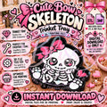 Cute Bow Skeleton Trinket Tray STL and 3MF Files