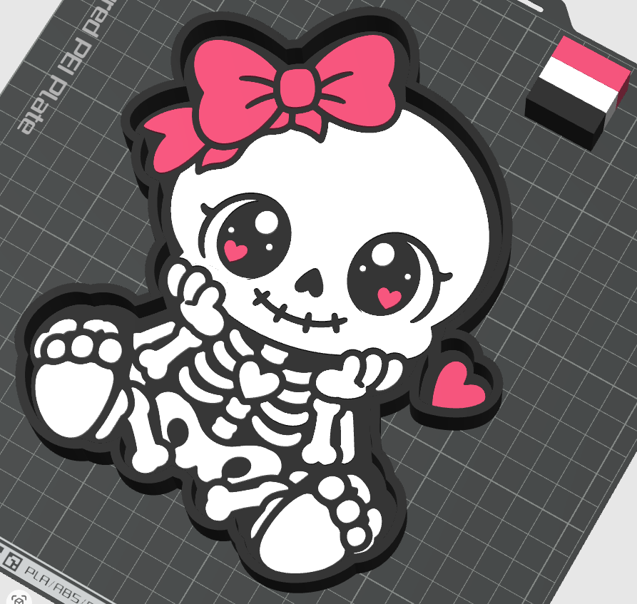 Cute Bow Skeleton Trinket Tray STL and 3MF Files