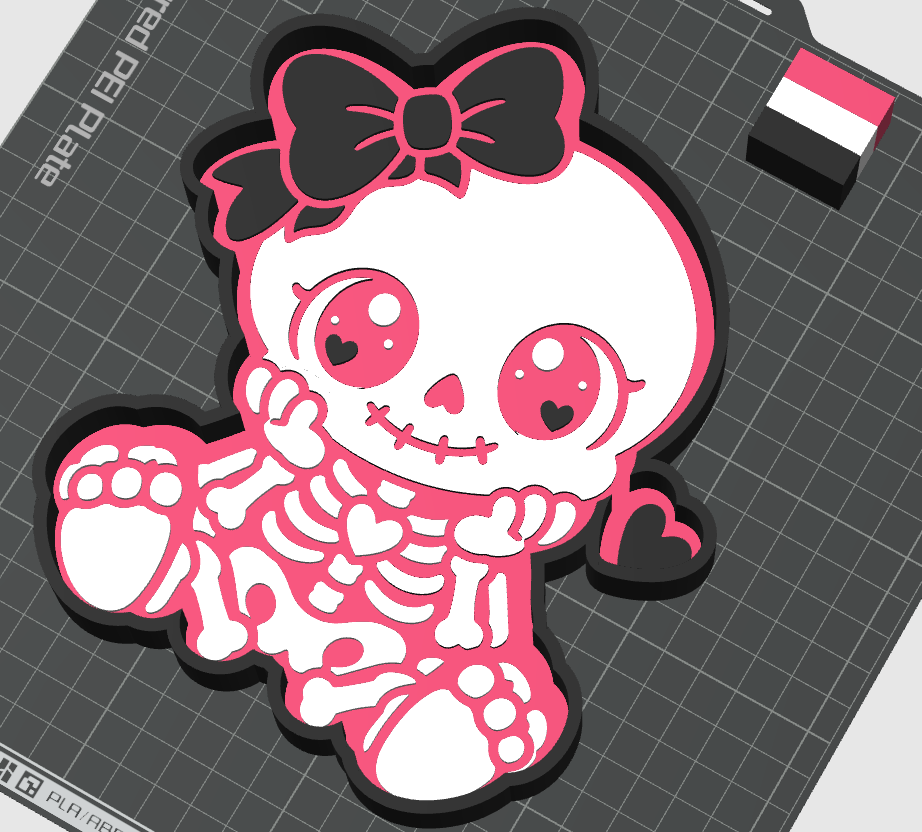 Cute Bow Skeleton Trinket Tray STL and 3MF Files