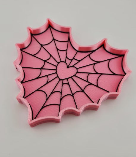 Heart Spider Web Trinket Tray – 3D Printed 🕸️💕