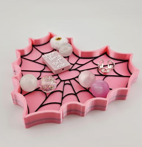 Heart Spider Web Trinket Tray – 3D Printed 🕸️💕