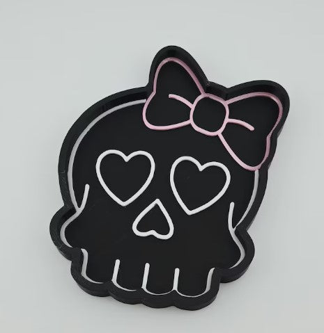 Cute Skull & Bow Trinket Tray – 3D Printed 💀🎀