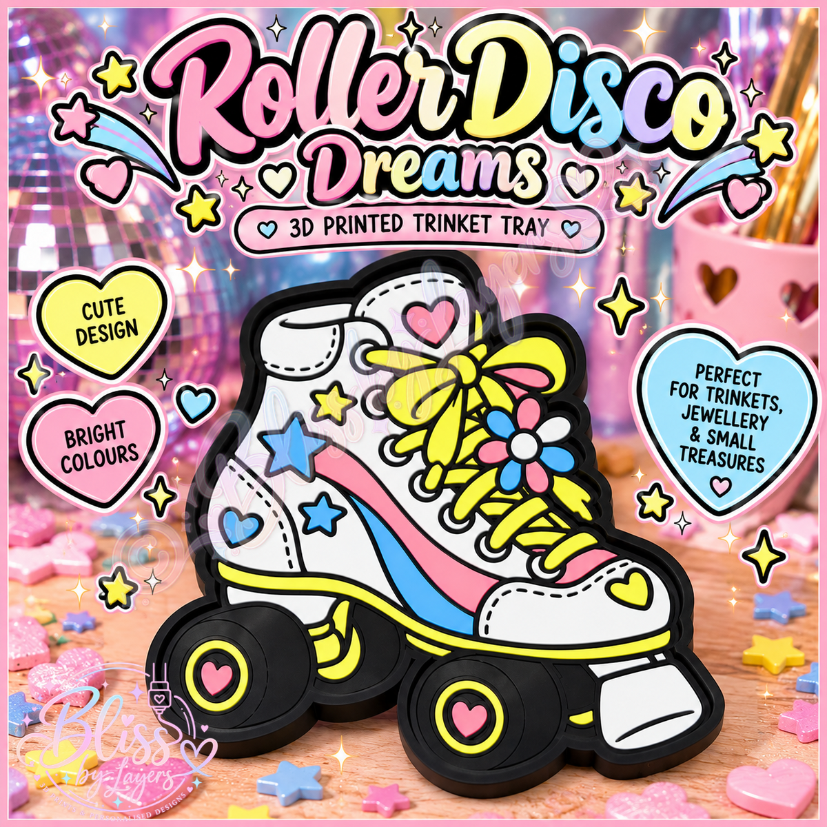 Roller Disco Dreams – Retro Roller Skate 3D Printed Trinket Tray